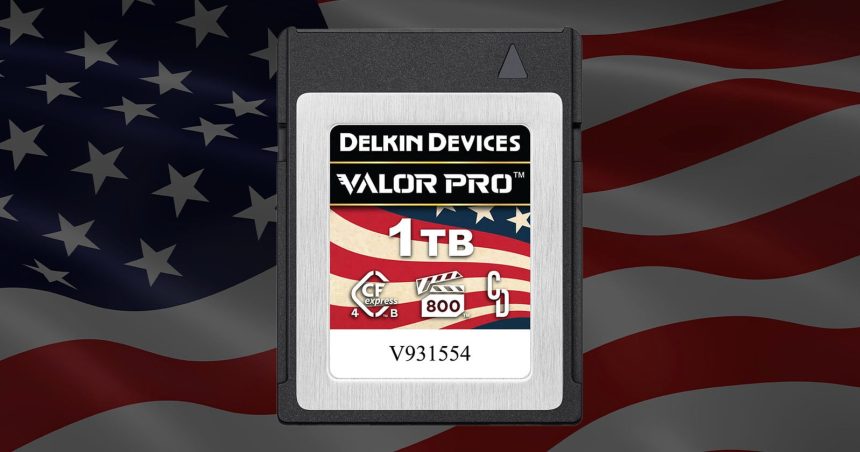 Delkin Valor Pro CFexpress Type B. Storage with Stars and Stripes