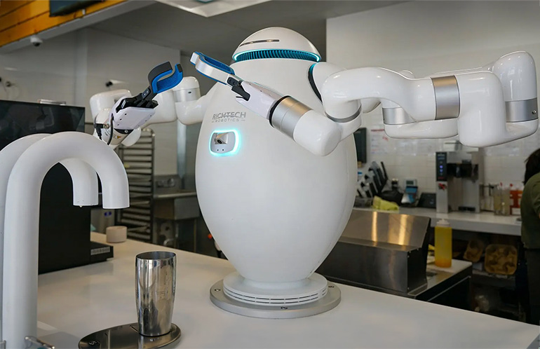 Richtech Robotics ADAM. The barista humanoid you can now talk to online