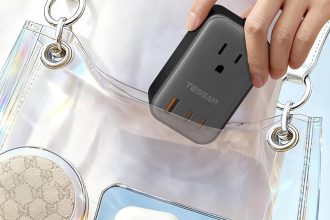 TESSAN 5-in-1 25W Travel Adapter. One plug for 150 countries and pocket size