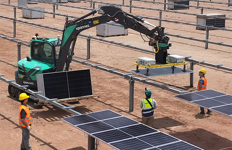 Xpanner X1 Panel Lift. Robotic muscle for solar farm construction