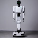 Holiday Robotics FRIDAY. A wheeled humanoid that rolls in fast