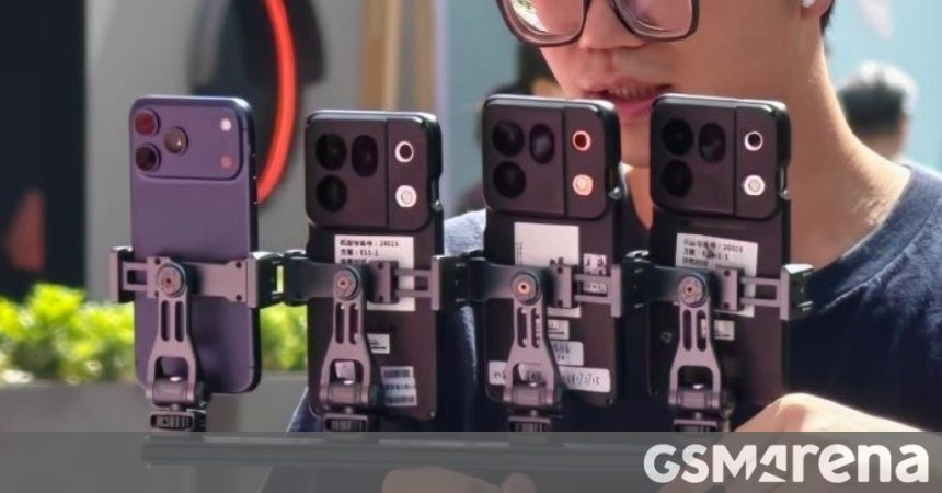 Oppo Find X10 spotted in testing rig next to the iPhone 17 Pro