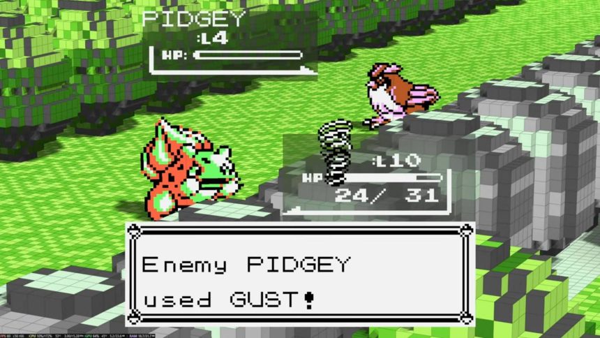 Pokemon Red & Blue Dramatic Shape mod. Kanto reborn in blocky 3D glory
