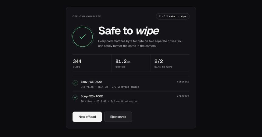 Stow. The free app that finally tells you when it's safe to format a card