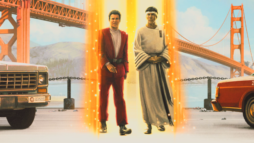 Star Trek IV The Voyage Home. Kirk and Spock beam back to UK cinemas