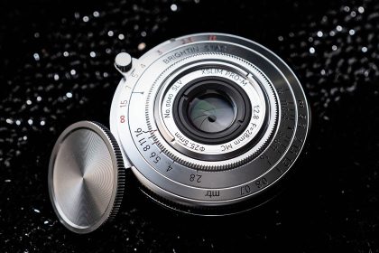 Brightin Star 28mm f/2.8. The pancake lens gets a liquid silver glow-up