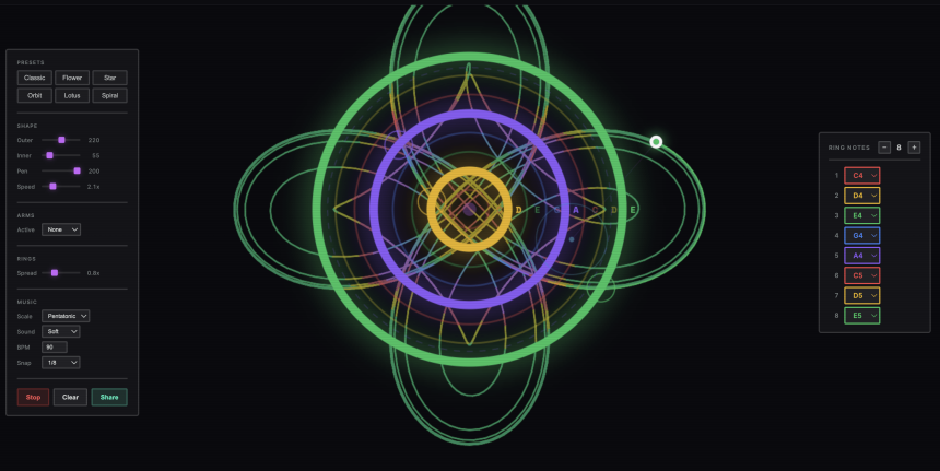 Musical Spirograph. When childhood geometry starts making music