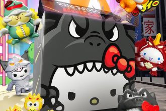 Hello Kitty x Godzilla. Sanrio cuteness meets kaiju chaos in your Happy Meal box