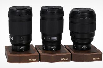 Nikon Nikkor Z Wooden Lens Stand. Japan gets the good gear again