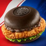 KFC Oreo Original Recipe Chicken Burger. Fried Chicken Meets Cookie Crumbs