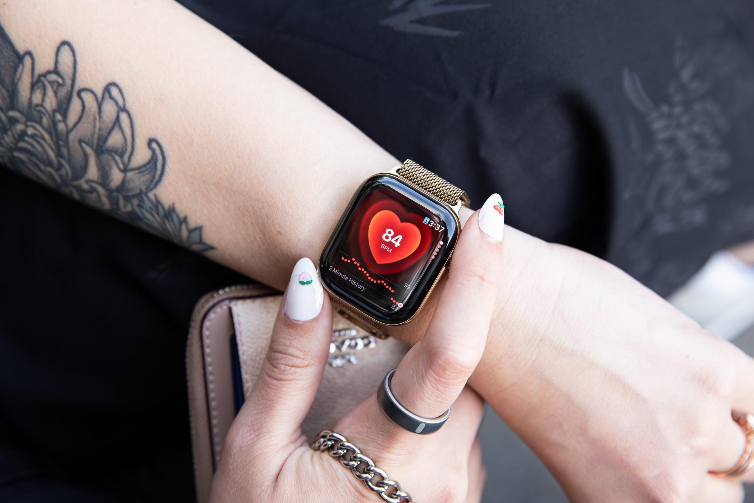 Apple Watch Series 12. Familiar outside, a heart rate reading every five seconds
