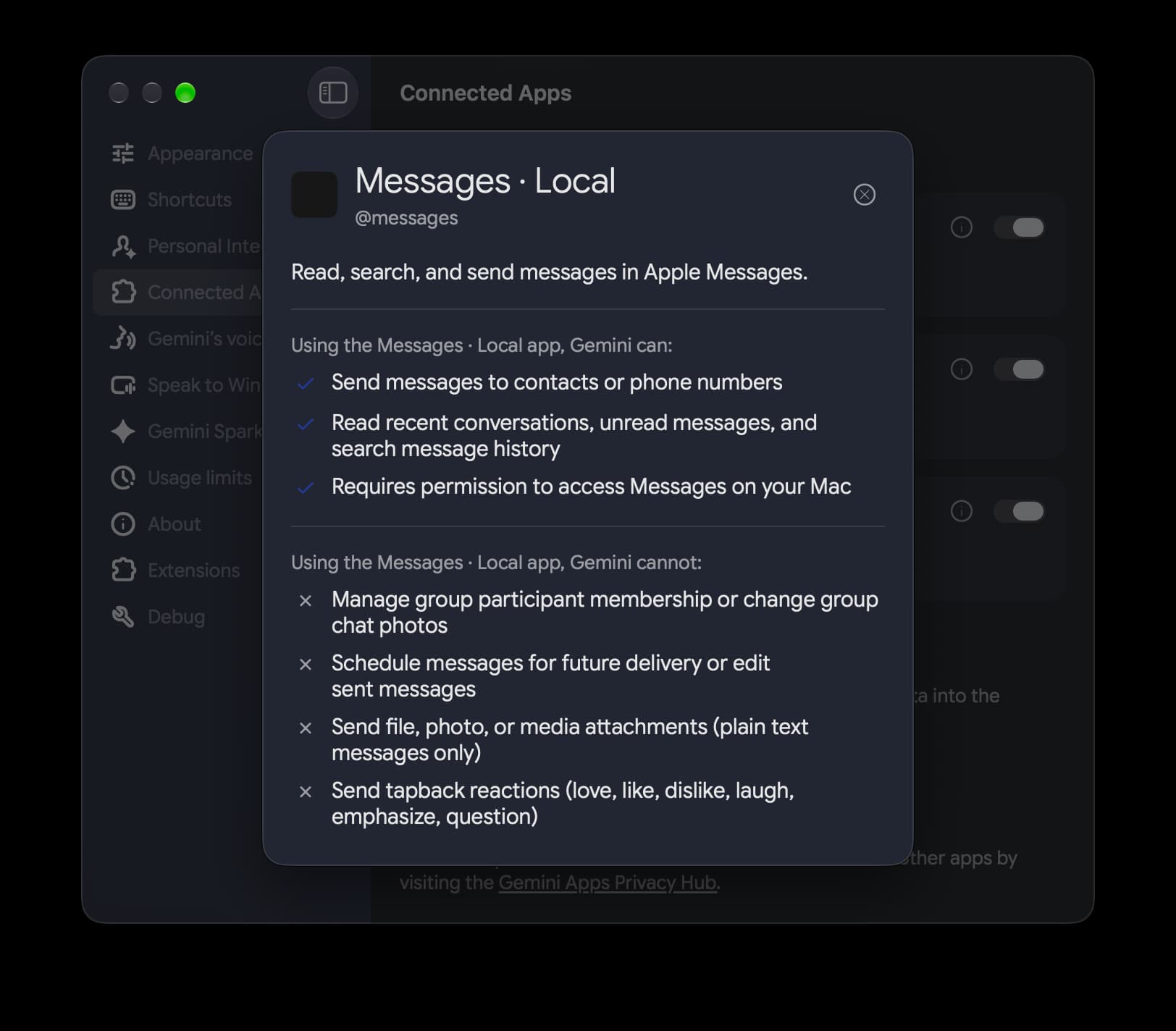 Google Gemini for macOS. Your AI assistant is about to text for you