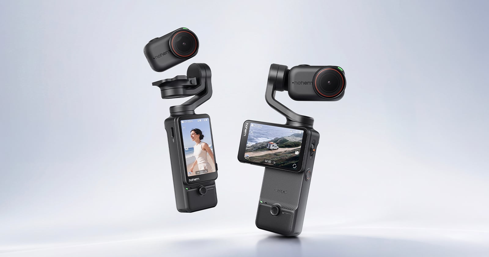 Hohem Eyepic. A pocket gimbal camera that pops off and clips to your hat