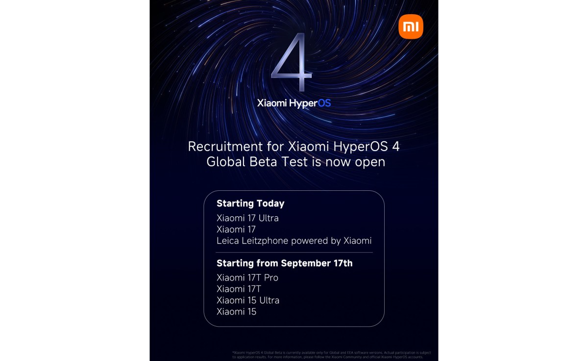 Xiaomi HyperOS 4. Beta sign-ups open for Global and EEA flagships