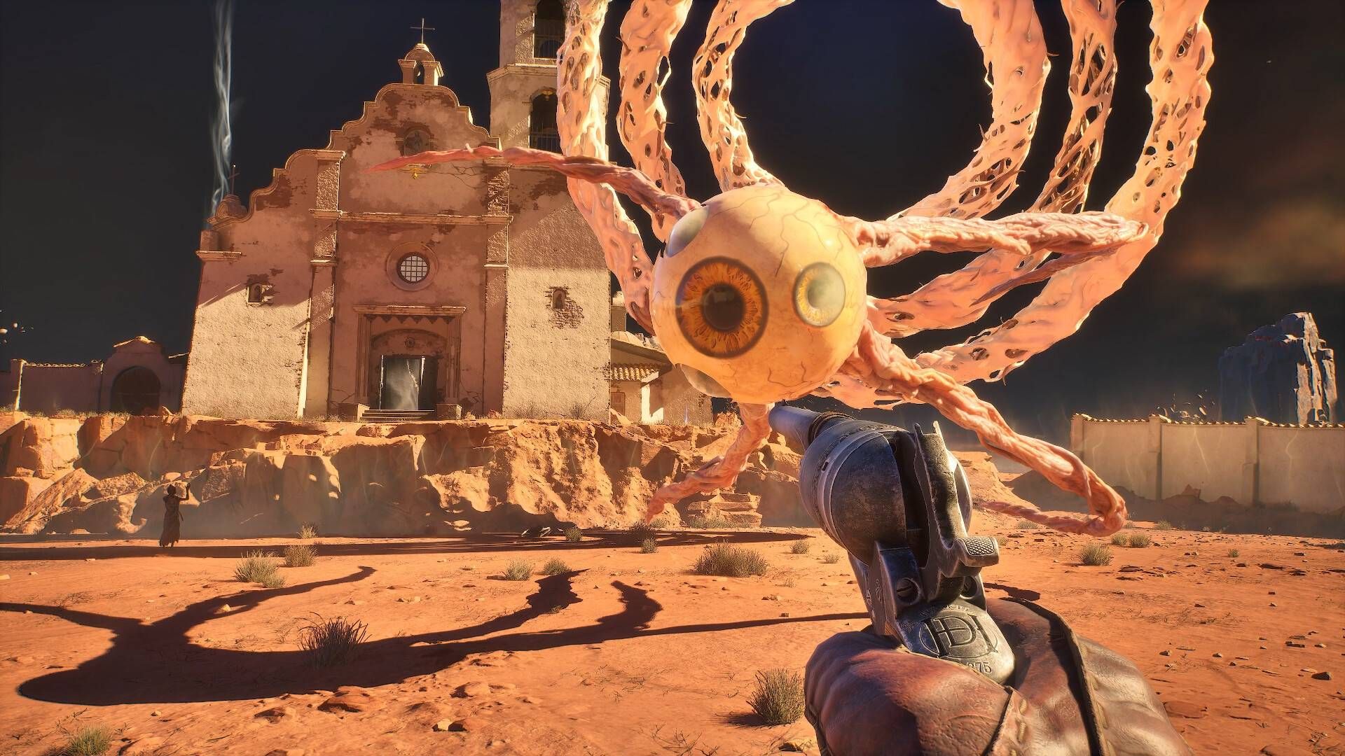 Guns of Eschaton. A Soulslike FPS that makes you read enemies before firing