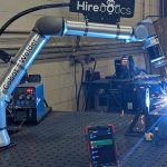 Hirebotics Cobot Painter and Linear Rail. Cobots that follow the work